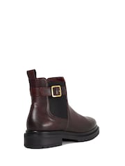 Dune London Red Paused Ankle Boots - Image 4 of 6