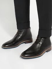 Dune London Black Millers Wide Fit Chukka Boots - Image 1 of 6