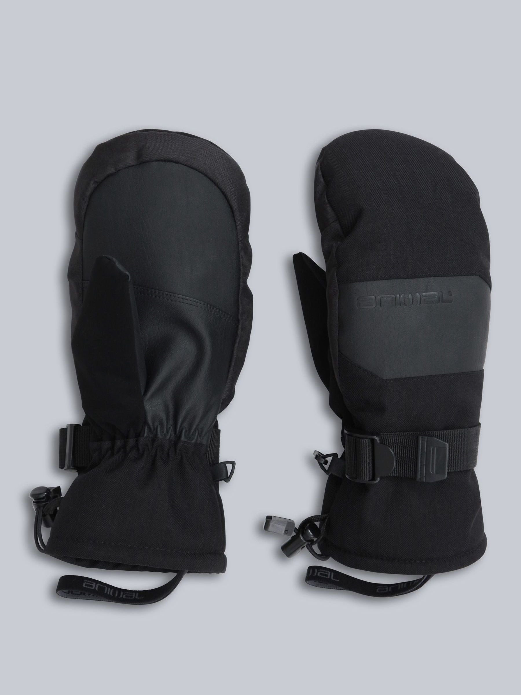Animal Women's Black 'Apres' Waterproof Lightweight Warm Cosy Thermal Snow Ski Mittens In | : Large - Image 2