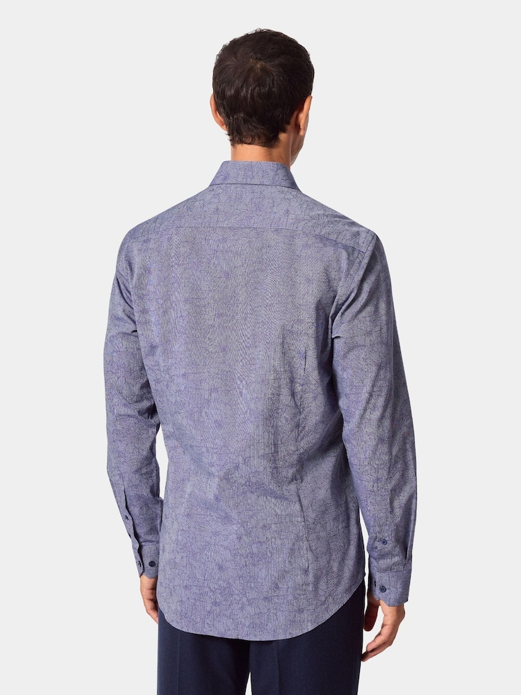 Hawes & Curtis Blue Semi Plain Jacquard Curtis Shirt - Slika 2 iz 4 Hawes & Curtis Blue Semi Plain Jacquard Curtis Shirt - Slika 2 iz 4