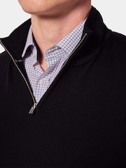 Hawes & Curtis Merino 1/2 Zip Black Jumper - Image 4 of 4