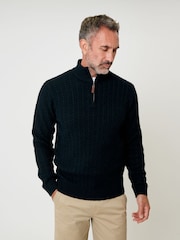 Saltwell Cable Knit Quarter Zip Jumper - Image 1 of 4