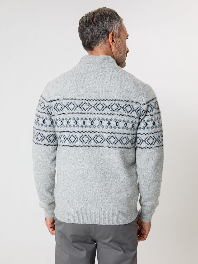 Saltwell Fairisle Knitted Quarter Zip Jumper - Image 2 of 4 Saltwell Fairisle Knitted Quarter Zip Jumper - Image 2 of 4