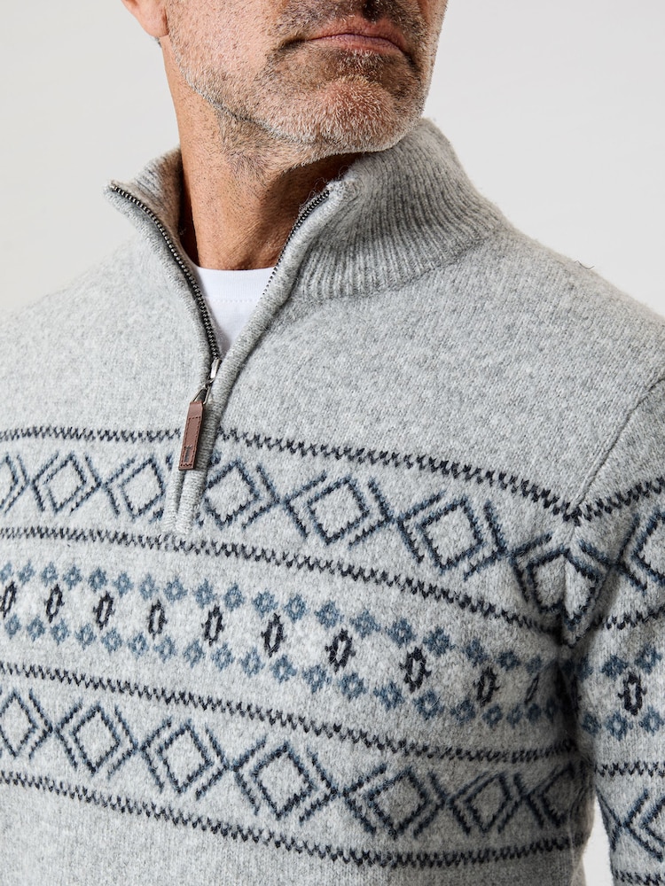 Saltwell Fairisle Knitted Quarter Zip Jumper - Image 4 of 4 Saltwell Fairisle Knitted Quarter Zip Jumper - Image 4 of 4