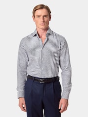 Hawes & Curtis Blue Stripe Jacquard Shirt - Image 1 of 4