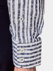 Hawes & Curtis Blue Stripe Jacquard Shirt - Image 4 of 4