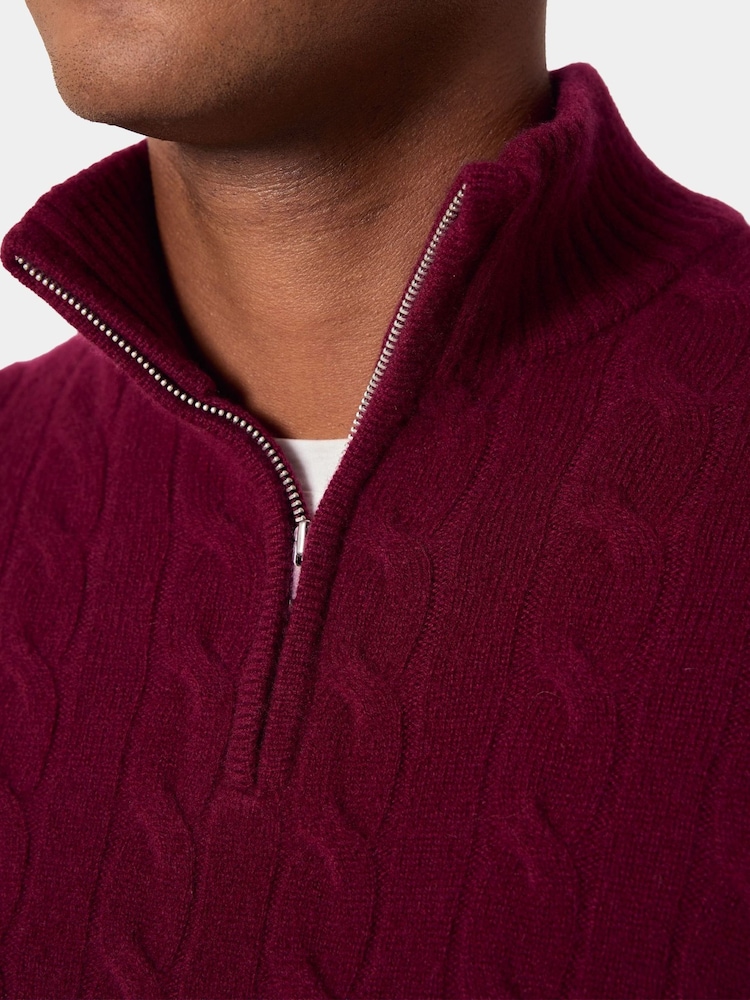 Hawes & Curtis Green Cable 1/2 Zip Jumper - Image 4 of 4 Hawes & Curtis Green Cable 1/2 Zip Jumper - Image 4 of 4