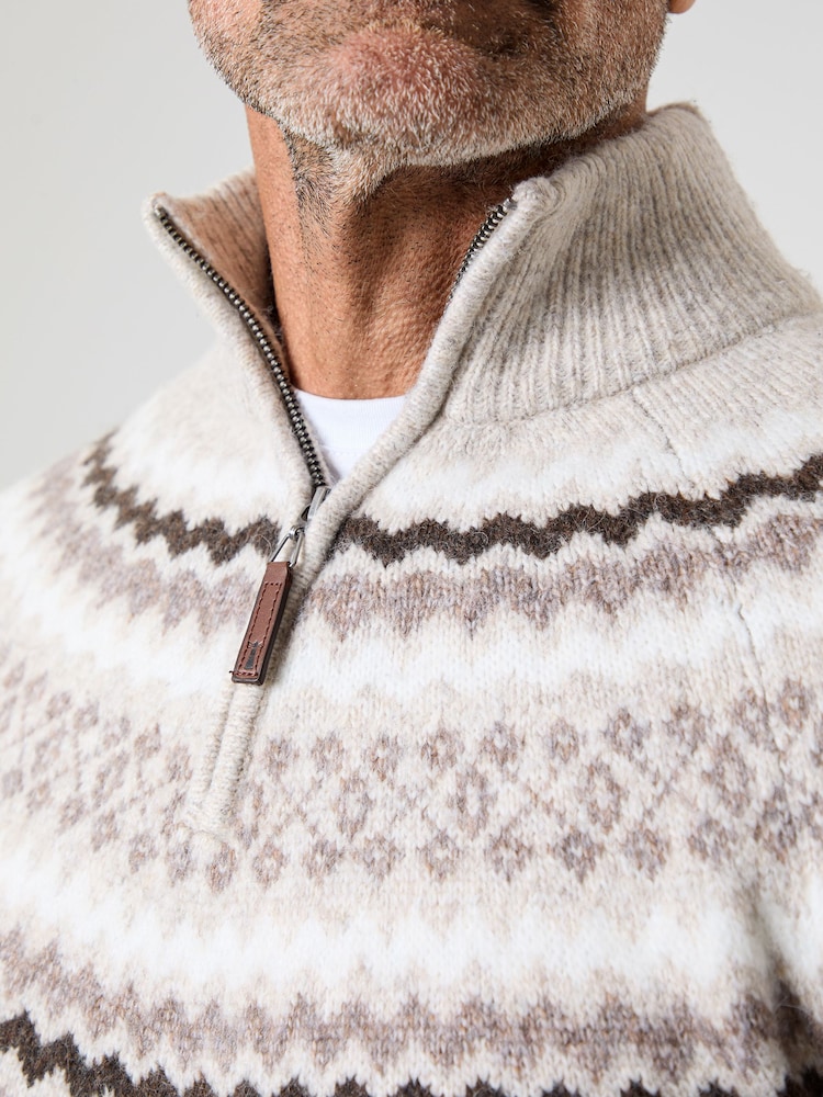 Saltwell Fairisle Knitted Quarter Zip Jumper - Image 4 of 4 Saltwell Fairisle Knitted Quarter Zip Jumper - Image 4 of 4