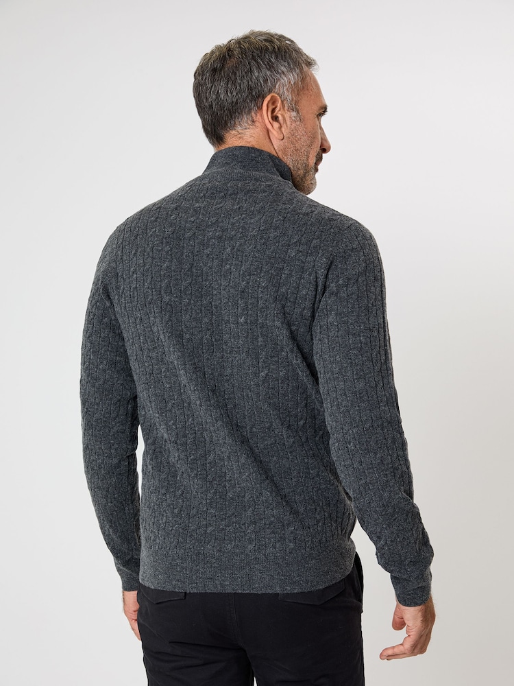 Saltwell Mock T-Shirt Quarter Zip Cable Knit Jumper - Image 2 of 4 Saltwell Mock T-Shirt Quarter Zip Cable Knit Jumper - Image 2 of 4