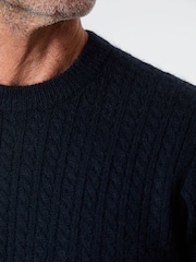 Saltwell Cable Knit Crew Neck Brown Jumper - Image 4 of 4