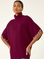 Roman Red Pearl Embellished Knit Jumper - Image 2 of 5