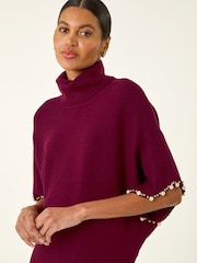 Roman Red Pearl Embellished Knit Jumper - Image 4 of 5