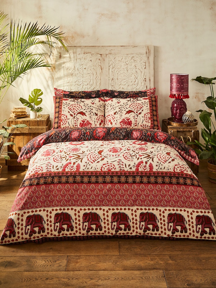 Joe Browns Purple Floral Bohemia Border Print Reversible Duvet Set - Image 2 of 6 Joe Browns Purple Floral Bohemia Border Print Reversible Duvet Set - Image 2 of 6