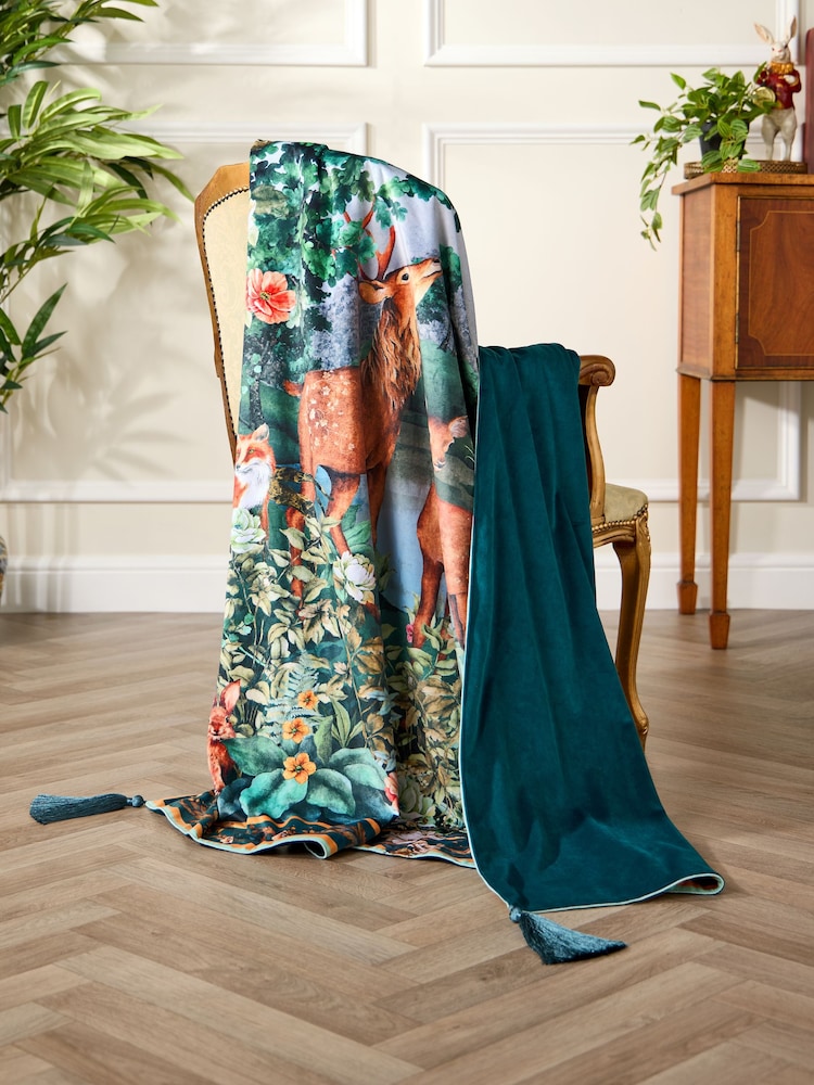 Joe Browns Green Forest Oasis Fleece Throw - Image 2 of 5 Joe Browns Green Forest Oasis Fleece Throw - Image 2 of 5
