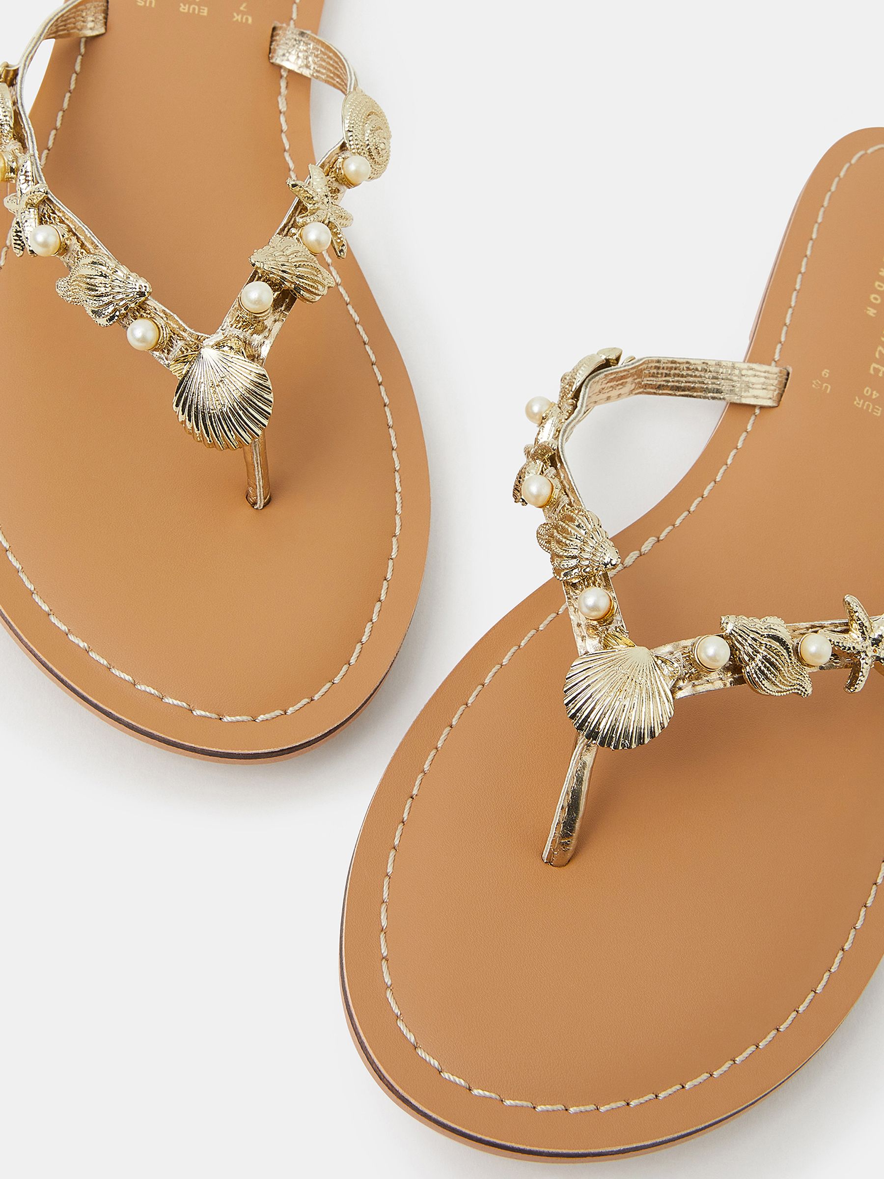 Buy Accessorize Gold Seashell Flip Flop Sandals from Next Netherlands