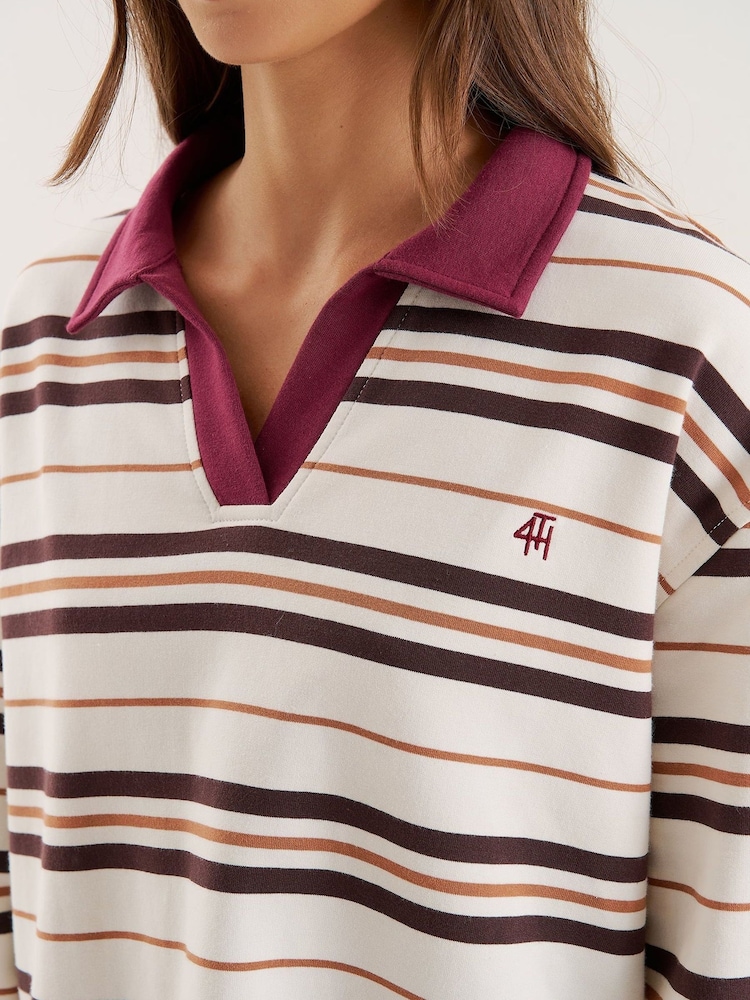 4th & Reckless Brown Hailey Rugby T-Shirt - Image 5 of 5 4th & Reckless Brown Hailey Rugby T-Shirt - Image 5 of 5