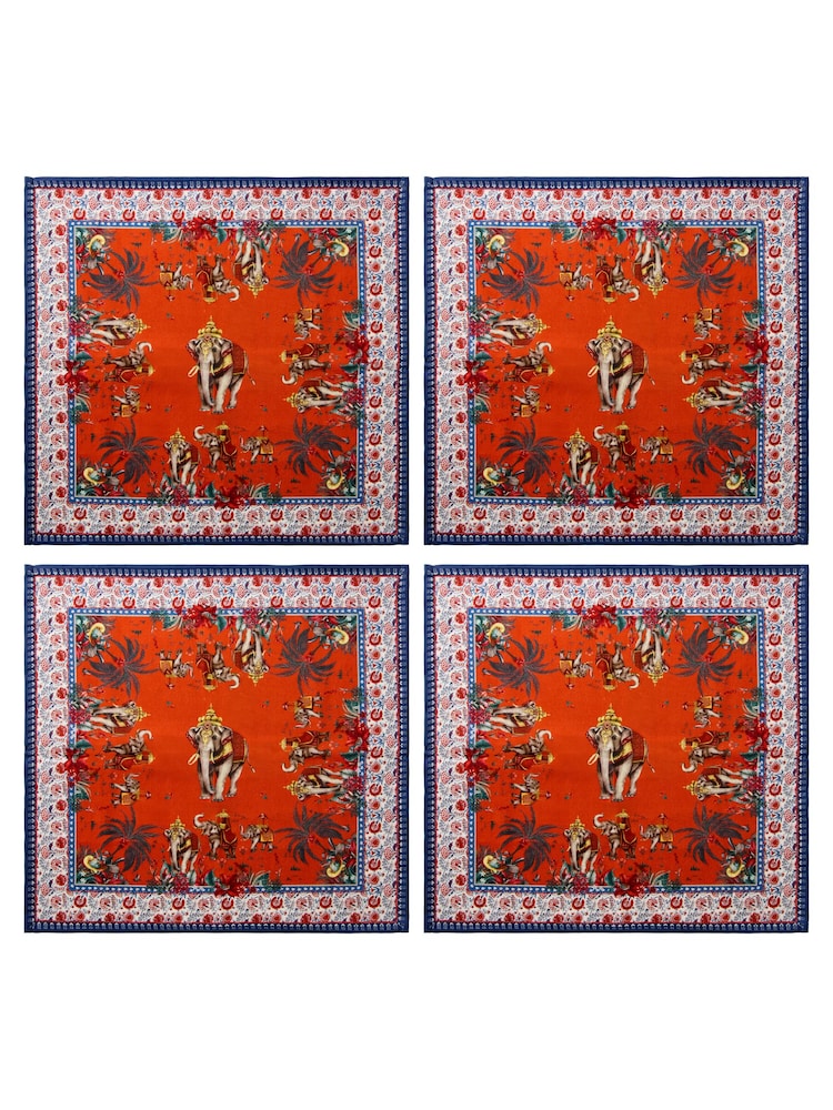 Joe Browns 4 Pack Red Serene Bohemian Napkins - Image 2 of 5 Joe Browns 4 Pack Red Serene Bohemian Napkins - Image 2 of 5