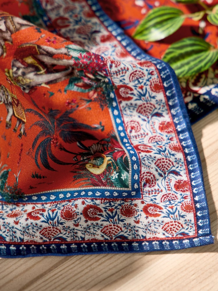 Joe Browns 4 Pack Red Serene Bohemian Napkins - Image 5 of 5 Joe Browns 4 Pack Red Serene Bohemian Napkins - Image 5 of 5