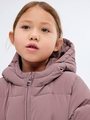 Mango Purple Long Hooded Padded Anorak - Image 2 of 6