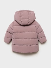 Mango Purple Long Hooded Padded Anorak - Image 6 of 6