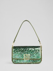 LK Bennett Green Zoe Trim Cross-Body Bag - Image 1 of 3