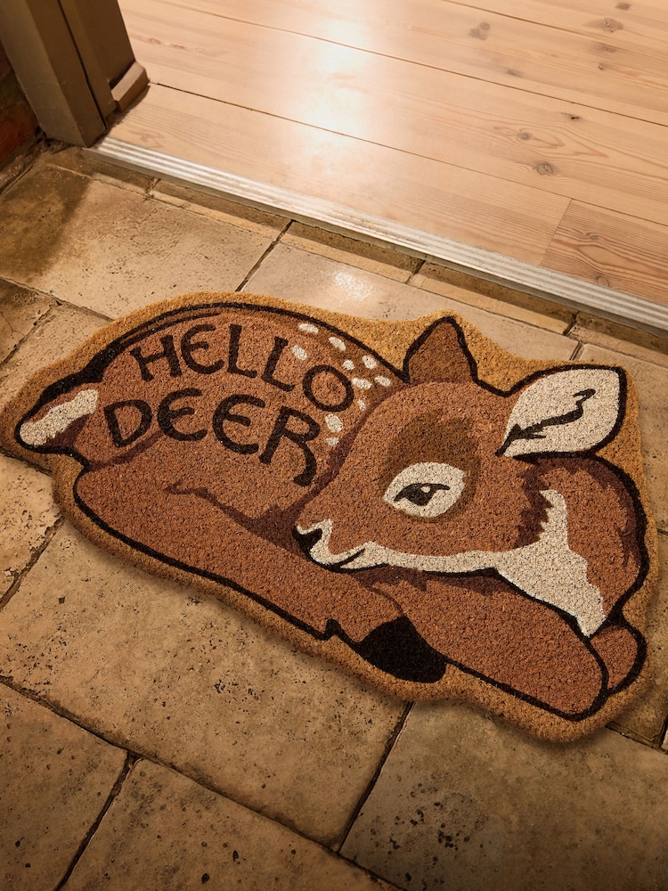 Joe Browns Brown Hello Deer Doormat - Image 1 of 3 Joe Browns Brown Hello Deer Doormat - Image 1 of 3