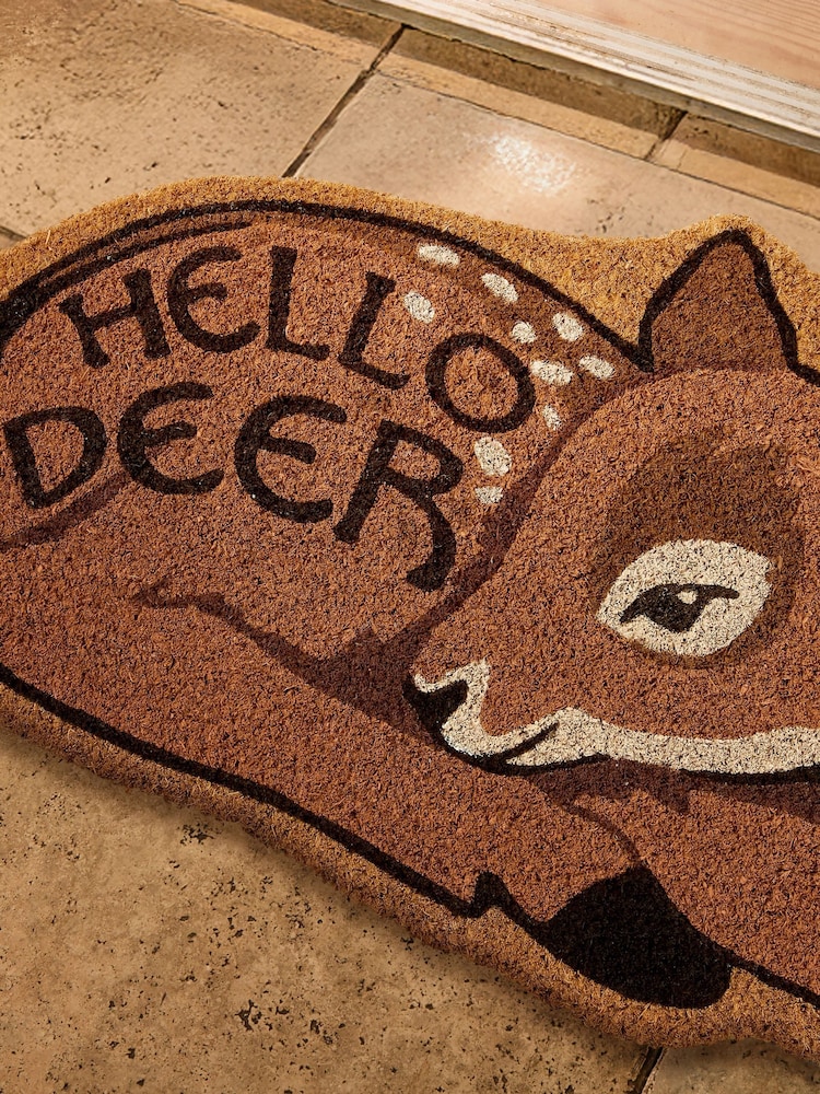 Joe Browns Brown Hello Deer Doormat - Image 2 of 3 Joe Browns Brown Hello Deer Doormat - Image 2 of 3
