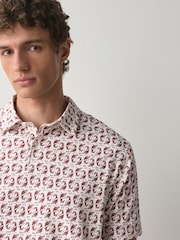 Poisson Hokusai rouge/écru - Polo à manches courtes et col boutonné - Image 4 de 7