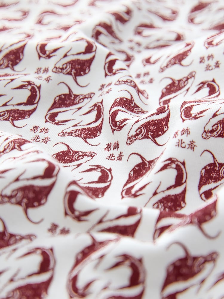 Poisson Hokusai rouge/écru - Polo à manches courtes et col boutonné - Image 7 de 7