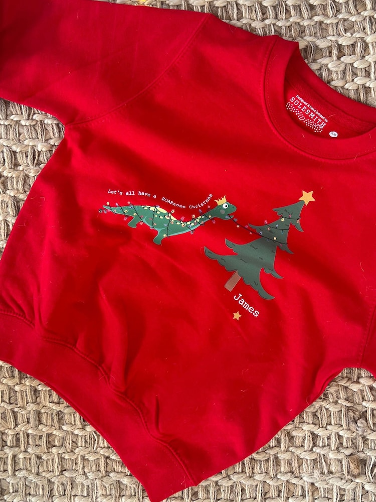 Solesmith Dinosaur Decorating Personalised Christmas Jumper - Image 2 of 3