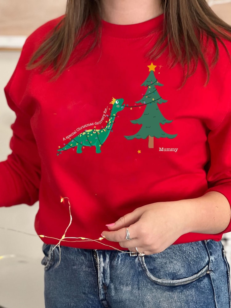 Solesmith Dinosaur Decorating Personalised Christmas Jumper - Image 3 of 3