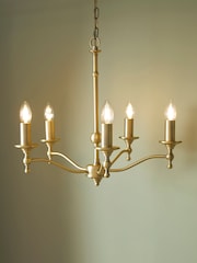 Laura Ashley Matt Antique Brass Ludchurch Chandelier Ceiling Light - Image 1 of 5