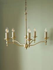 Laura Ashley Matt Antique Brass Ludchurch Chandelier Ceiling Light - Image 2 of 5