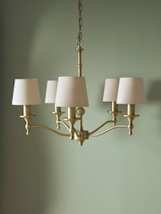 Laura Ashley Matt Antique Brass Ludchurch Chandelier Ceiling Light - Image 3 of 5