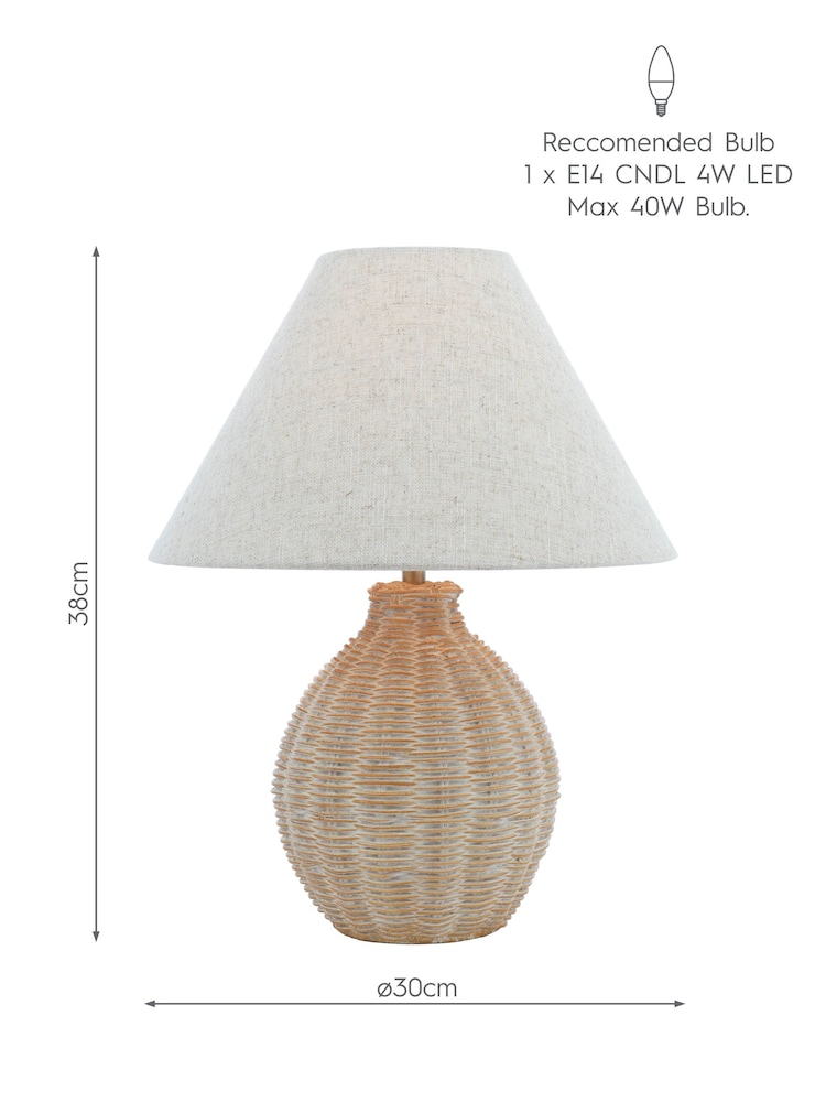 Laura Ashley Light Natural Fernhill Small Table Lamp - Image 6 of 6