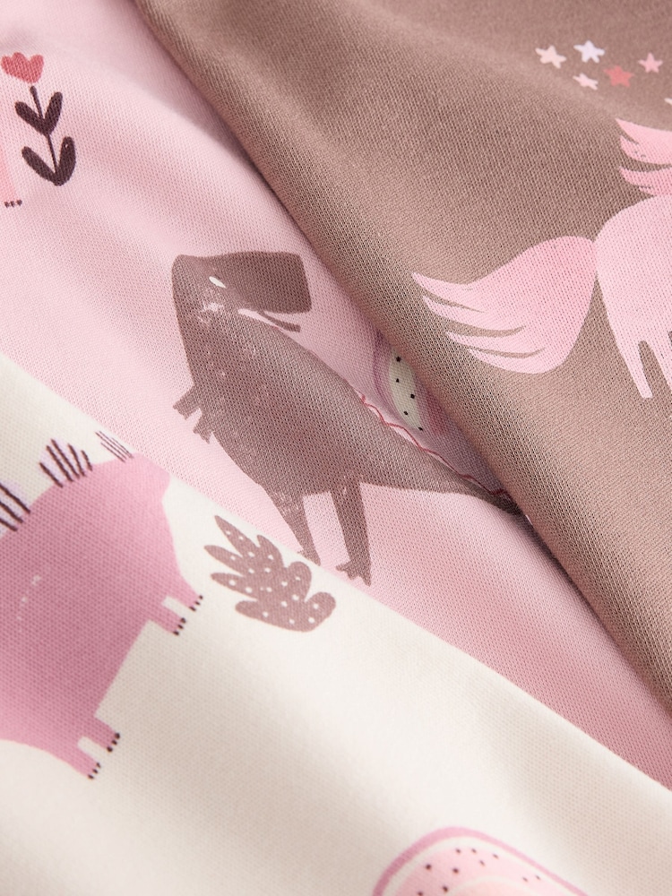 Roze/crème - Dino Knus Pyjama's 3 Pak (9maanden -10jaar) - Afbeelding 13 van 13