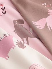Pink/Cream Dino Snuggle Pyjamas 3 Pack (9mths-10yrs) - Image 6 of 7