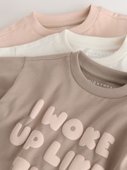 Brown/Cream Short Pyjamas 3 Pack (9mths-16yrs) - Image 6 of 7