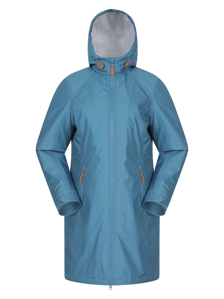 Mountain Warehouse Blue Lona Borg Lined Longline Soft Shell Coat - Image 1 of 6 Mountain Warehouse Blue Lona Borg Lined Longline Soft Shell Coat - Image 1 of 6
