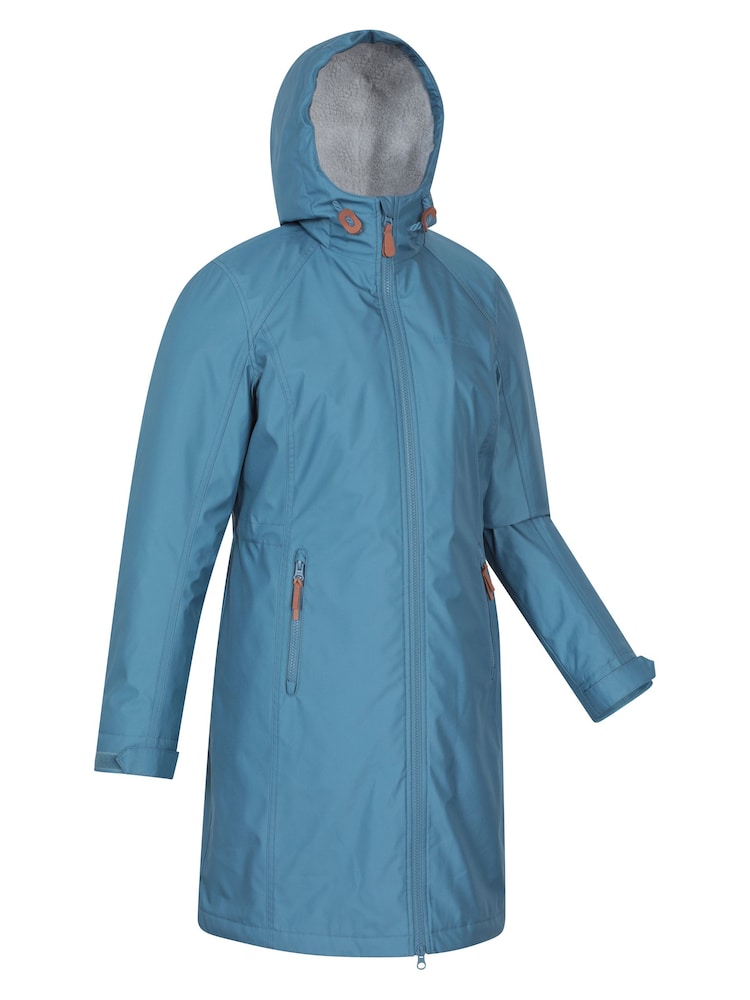 Mountain Warehouse Blue Lona Borg Lined Longline Soft Shell Coat - Image 2 of 6 Mountain Warehouse Blue Lona Borg Lined Longline Soft Shell Coat - Image 2 of 6