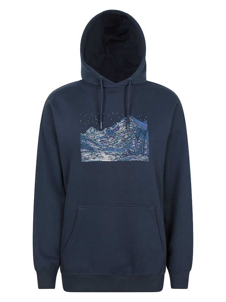 Mountain Warehouse Blue Printed Nightscape Relaxed Fit Hoodie - Image 1 of 6 Mountain Warehouse Blue Printed Nightscape Relaxed Fit Hoodie - Image 1 of 6