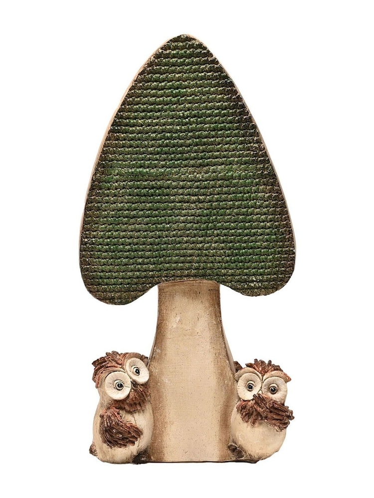 Country Living Green 2 Owls With A Mushroom Ornament - Image 1 of 4 Country Living Green 2 Owls With A Mushroom Ornament - Image 1 of 4