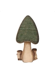 Country Living Green 2 Owls With A Mushroom Ornament - Image 3 of 4