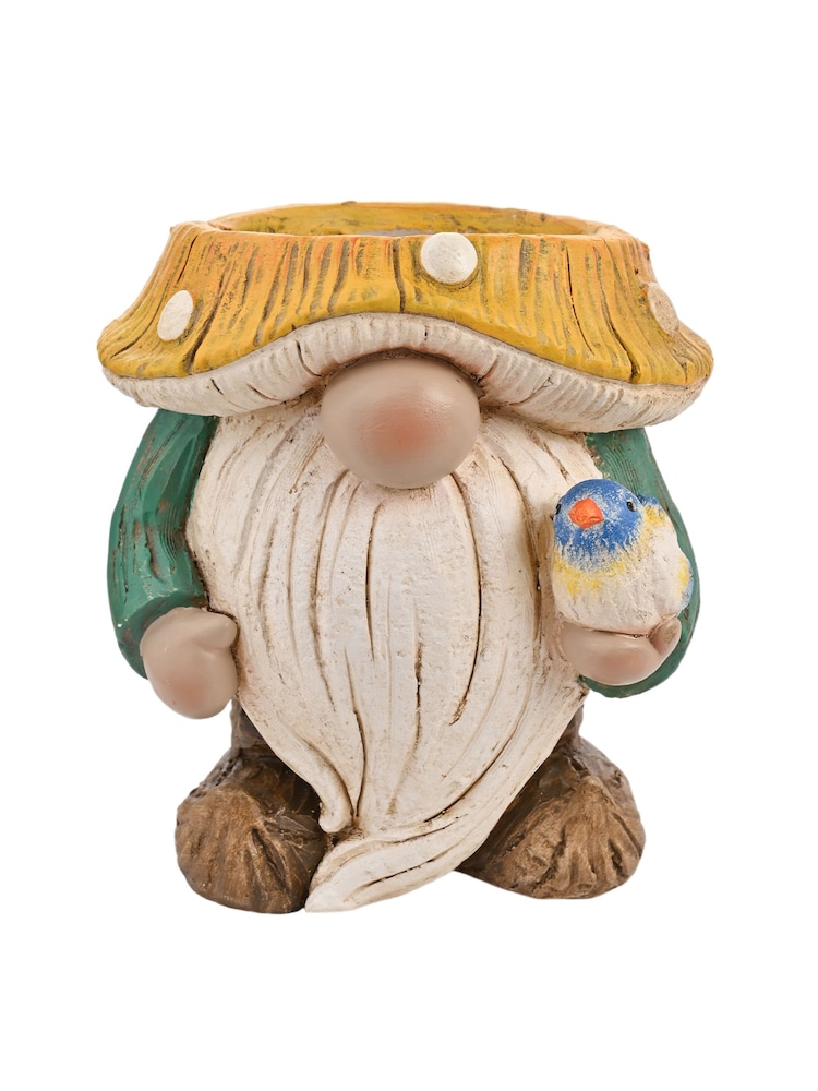 Country Living White Gnome With Bird Planter - Image 1 of 2 Country Living White Gnome With Bird Planter - Image 1 of 2