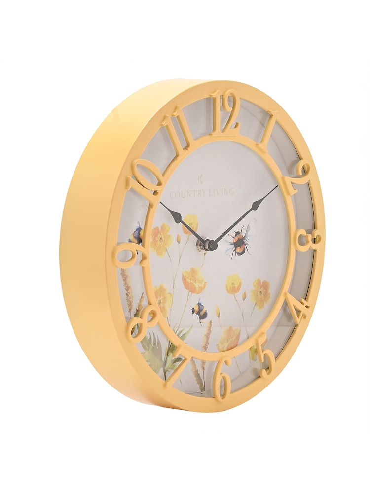 Country Living Yellow Floral Outdoor Clock - Image 2 of 3 Country Living Yellow Floral Outdoor Clock - Image 2 of 3