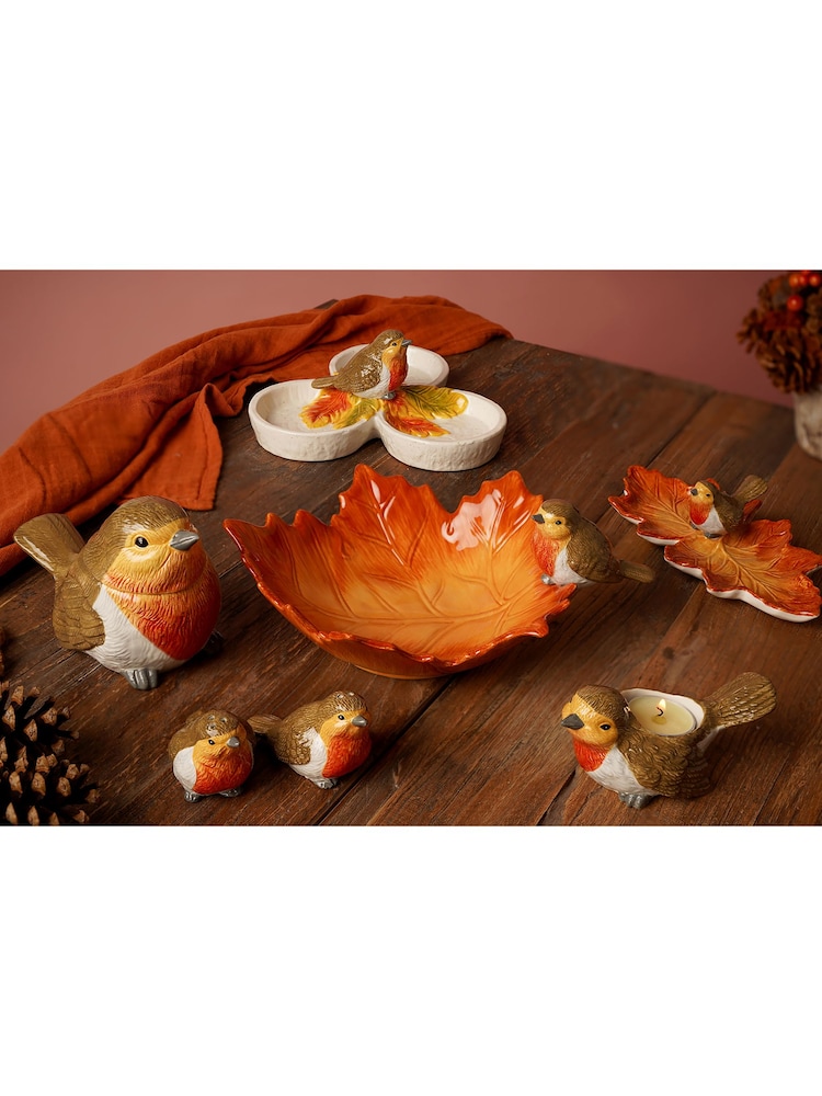 Country Living Orange Robin On A Leaf Serving Bowl - Image 6 of 6 Country Living Orange Robin On A Leaf Serving Bowl - Image 6 of 6