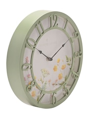 Country Living Green Floral Outdoor Clock - Image 2 of 3