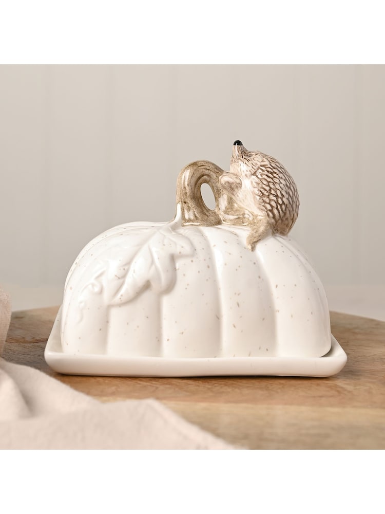 Country Living White Hedgehog Butter Dish - Image 1 of 6 Country Living White Hedgehog Butter Dish - Image 1 of 6