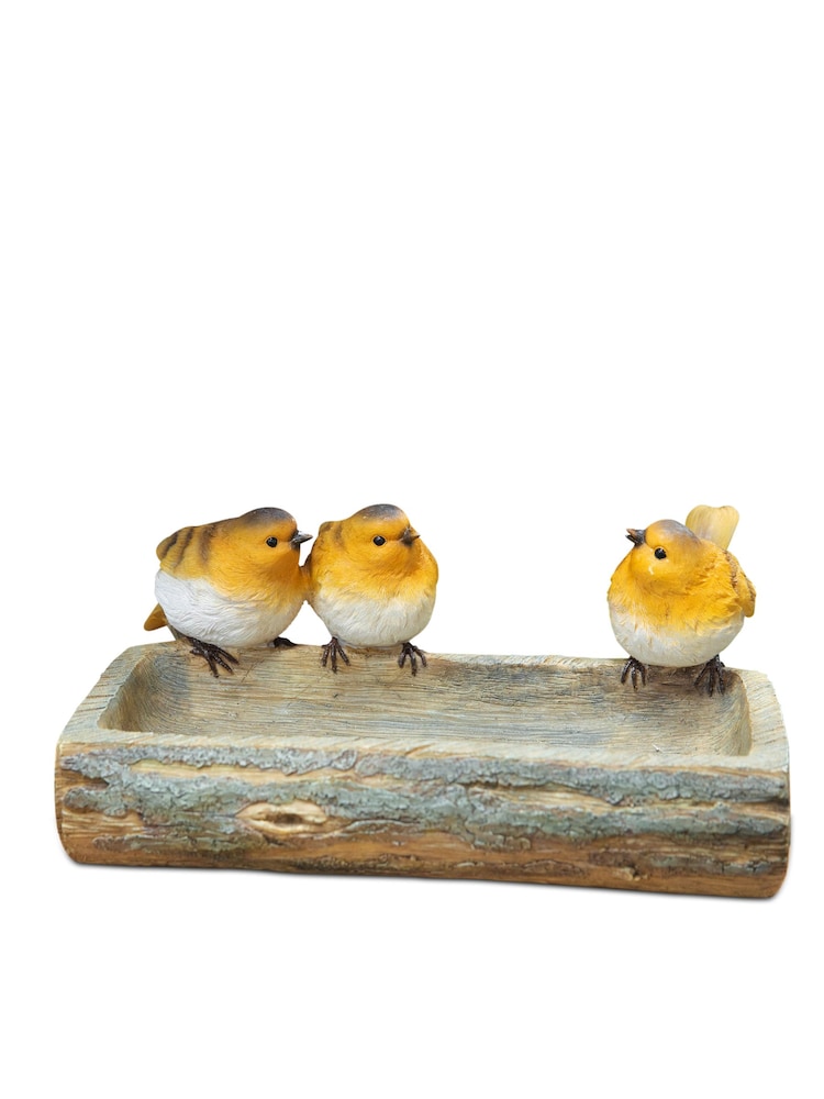 Country Living Brown Hand Painted Robin Bird Bath - Image 1 of 3 Country Living Brown Hand Painted Robin Bird Bath - Image 1 of 3