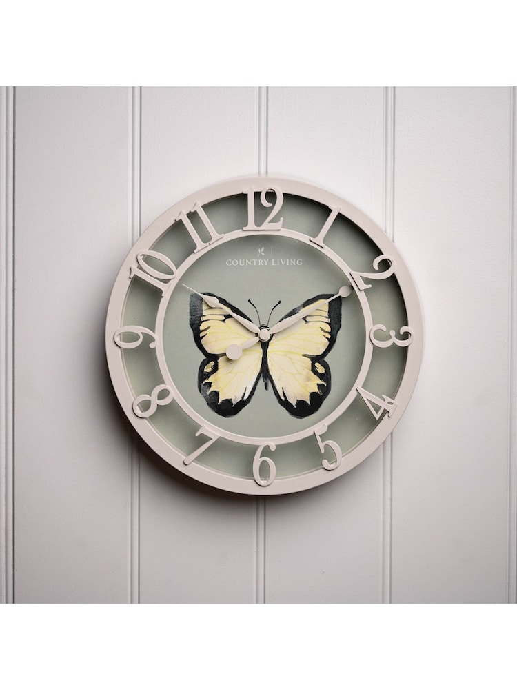 Country Living Green Butterfly Outdoor Clock - Image 1 of 3 Country Living Green Butterfly Outdoor Clock - Image 1 of 3